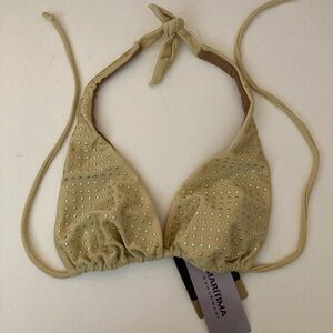 CIA.Maritima Light Golden Bikini Top Petite Small Brand New